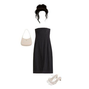 Abercrombie | NWT Strapless Linen-Blend Midi Dress